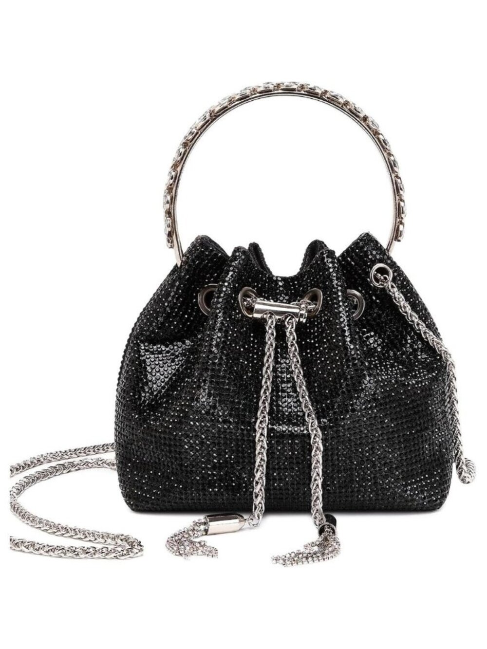 Women Bling Rhinestone Bag Shiny Silver Purse Evening Bag Sparkly Clutch Purses